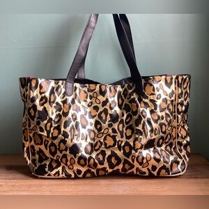 Loungefly Miss Piggy Gold Metallic Leopard Tote Bag